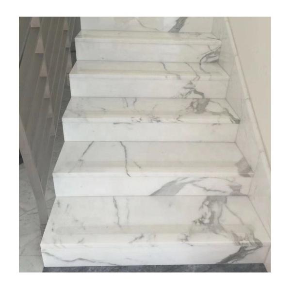 Popular White Marble Stairs Step Riser Natural Stone for Upstair Interior
