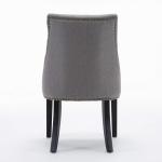 Modern Grey Fabric Accent Chair Leather Tufted High Back Hotel Upholstered