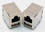 8P8C Female Right Angle RJ45 Connector Magnetic With G / Y LED Pipes