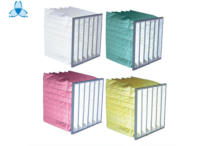 Chemical Fiber Filtering Media Air Filter With 6 Pockets , Customized Size