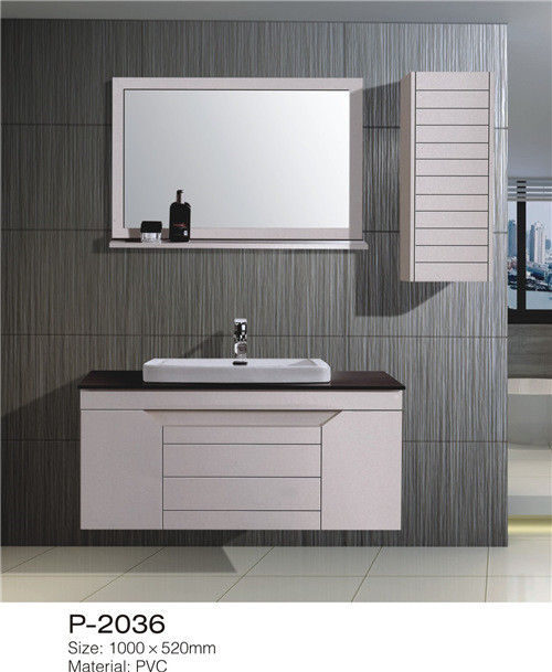 Two Foot Floor Standing Bathroom Sink And Cabinet PVC Material Anti Cracking / Deformation