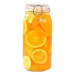 Stainless Steel Snap Lead Free Glass Cookie Jar With Sealed Lid