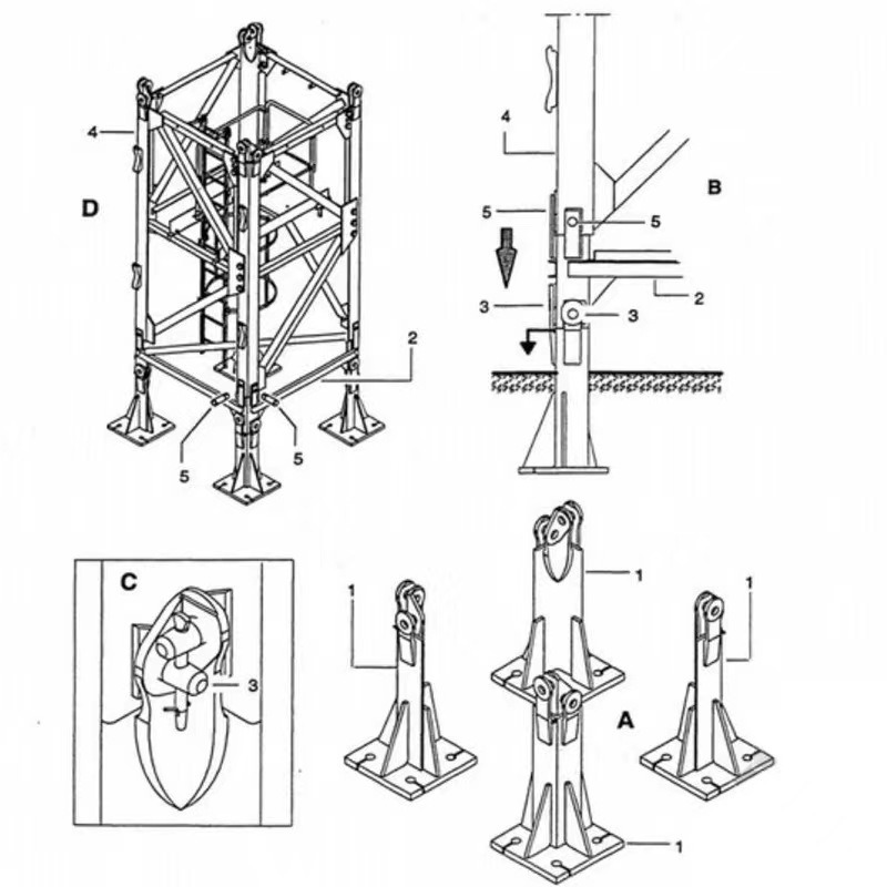 Spare Parts Tower Crane Fixing Angles Construction Equipment Tower Crane Parts