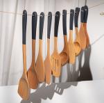 Custom Teak Wooden Kitchen Utensil Set Kitchenware Tool Food Grade