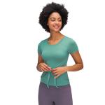 300gsm Front Straps Activewear T Shirts Padded Short Sleeve Twist Front T Shirts