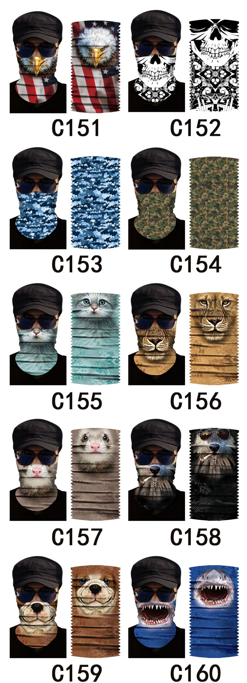 Microfiber Men Sport Filter Face Head Moldes Plain Bandanas