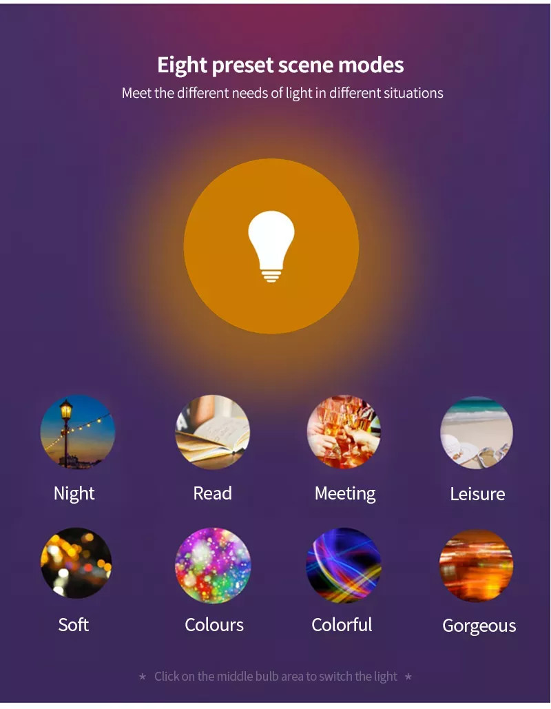 Tuya 12w Wifi Smart Table Lamp Wireless Voice Control RGB Dimmable Lamp