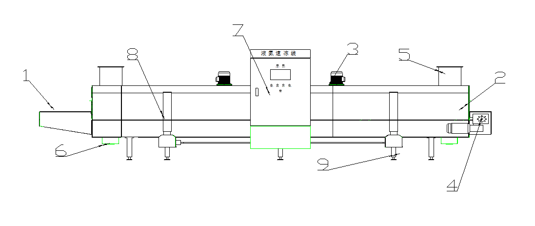 Minus 130C Tunnel Blast Freezer Cooling Tunnel Machine 1000KG/H 1200KG/H