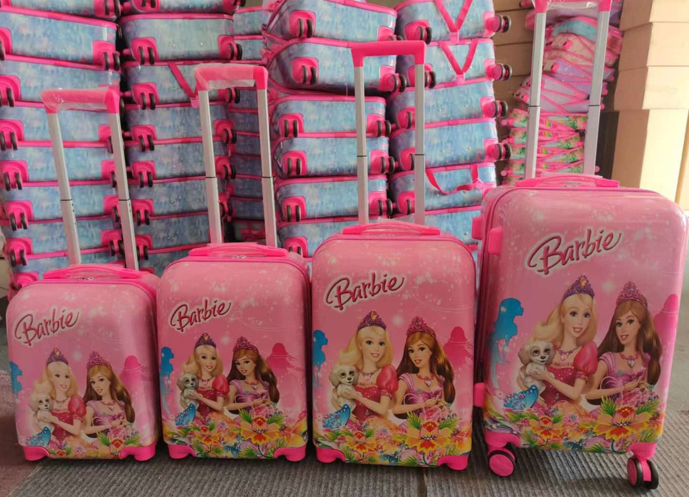 16 18 20 22 Inches Double-Sided Cartoon Zipper Luggage, Universal Wheel Boarding Travel Box, Children'S Trolley Case