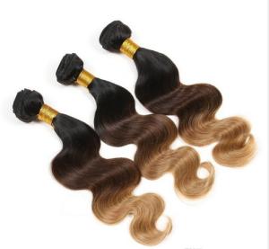 Wholesale Stock Black / Yellow Ombre Virgin Hair Weave Body Wave for Women from china suppliers