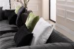 European Modern Elegant Extra Large Velvet Black Sectional Sofa Furniture