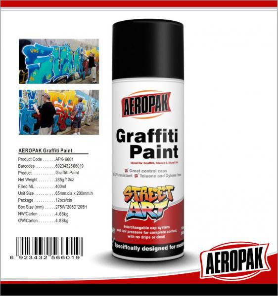 Quality Aeropak Non Toxic Artist Graffiti Spray Paint With Hand Held Pressurized Can for sale