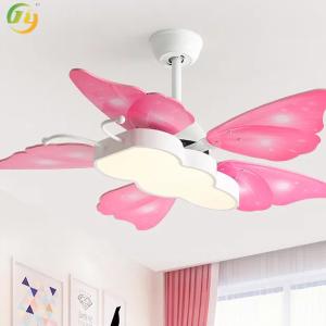 Wholesale White/Blue Bee Butterfly Shape Iron Warm Fan Lamp Children'S Room Dining Living Room Silent Fan Lamp from china suppliers
