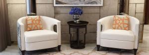 Wholesale Light luxury Hotel Sofa used Leather upholstered Leisure chairs for Lobby seating furniture from china suppliers