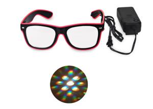 Wholesale El Wire Glow Led DJ Bright Light Safety Light Up LED flashing Diffraction glasses from china suppliers