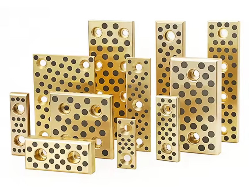 Solid Inlaid Graphite Bronze Bolt Hole Type Sliding Bearing Self Lubricating Slider Brass Oiless Wear Plate