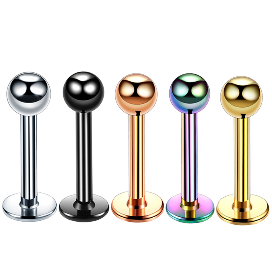 16G Surgical Steel Stud Piercing Gold Labret Lip Ear Cartilage Lip Pircing Ombligo Ear Pircing Body Jewelry