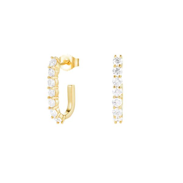 Trendy 925 Sterling Silver 14k Gold Trendy Bend Stud Earrings For Women Girls