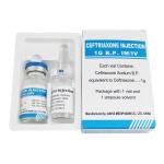 Ceftriaxone Sodium For Injection 1g/10ml+10ml water, 1pc+1pc/box, GMP medicine