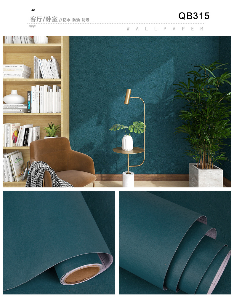 Blue Pink Cloth Fabric Wallpaper Waterproof Cloth Wallpaper For Wall