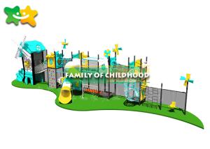 Wholesale Fun Outdoor Playhouse With Slide And Swing , Kids Outdoor Climbing Equipment Frames from china suppliers