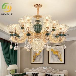 Wholesale Full Spectrum LED Luxury Glass Ceramic Chandelier Living Room Dining Room Bedroom Light from china suppliers
