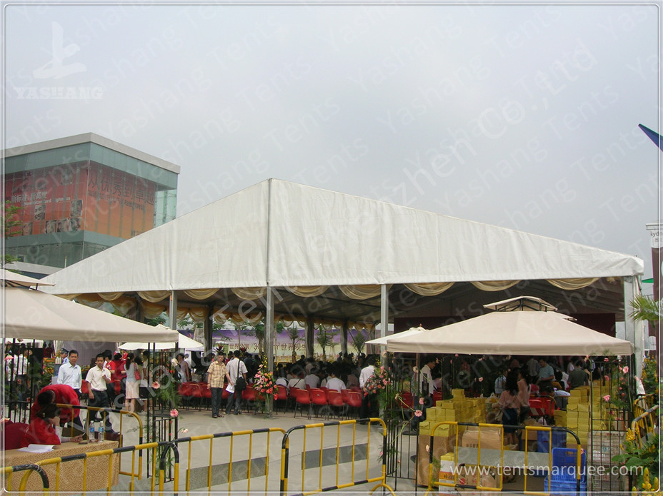 Professional 300 Seaters White Clear Span Tents Flame Retardant 15X30M for Opening Ceremony