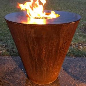 Wholesale Wood Burning Cone Weathering Steel Outdoor Cooking Grill For Camping Barbecue from china suppliers