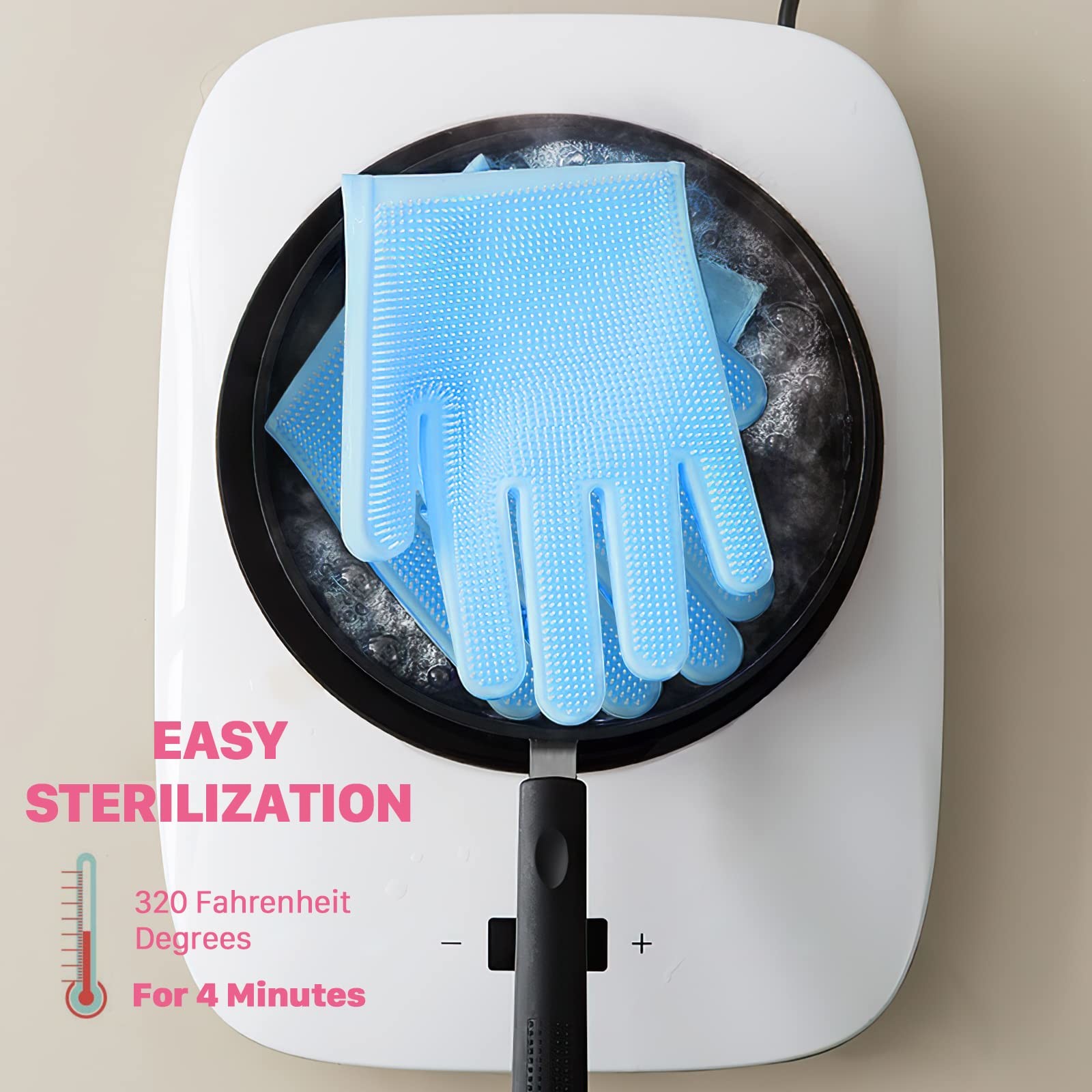 Magic Silicone Dish Washing Scrubber 2 In 1 Reusable Rubber Gloves Heat Resistant Kitchen Tool For Household Pet Brush