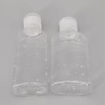 60ml Empty Square Alcohol Disinfection Gel Bottle, PET Plastic Clear Hand