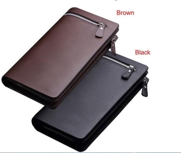 Creative Business pu zipper wallet men wallet long section clutch wallet zipper