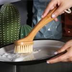 All Natural Pan Dish Stocked Bamboo Kitchen Brush Set Wood