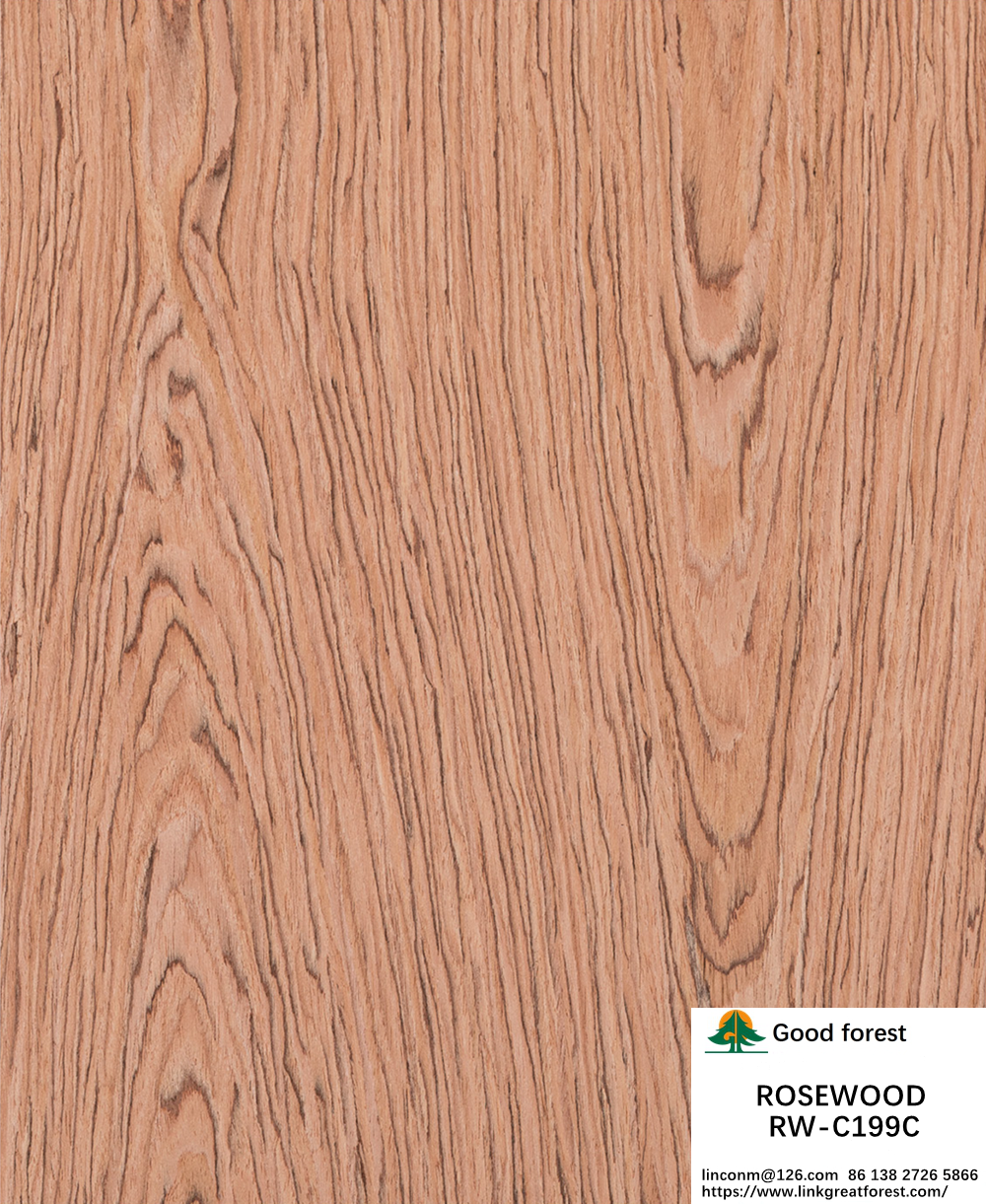 Reconstituted Wood Veneer Rose Wood Crown Cut Red Color Length 2200-3100mm For For Interior Doors China Factory