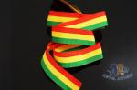 Polyester / Nylon Material Custom Medal Red/Yellow/Green Ribbons With Logo