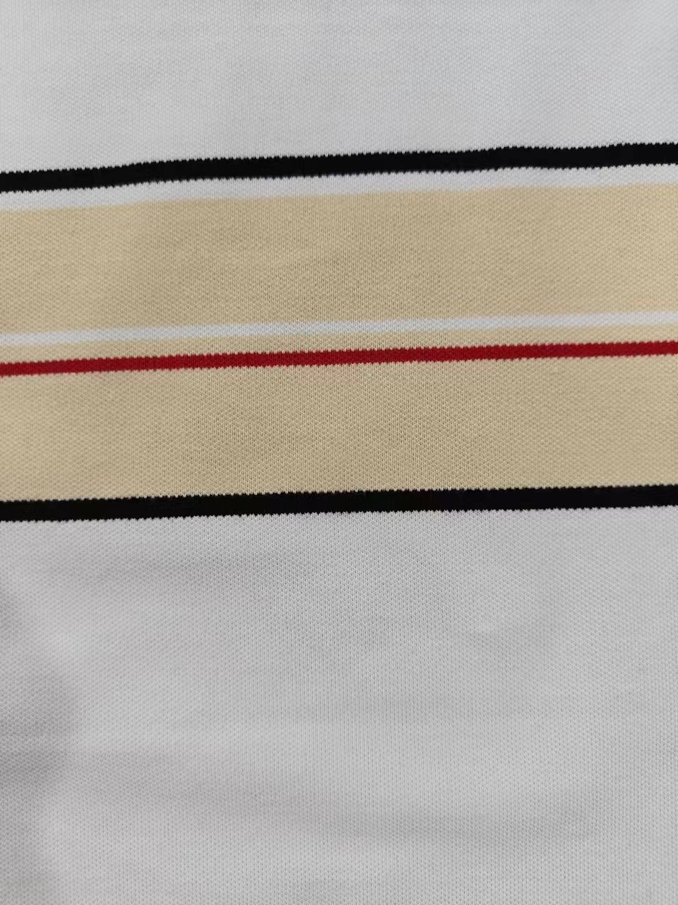 Environmentally Friendly And Durable Breathable Striped Material Fabric For Polo Shirt