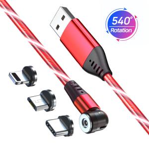 Wholesale Focuses Magnetic USB Charging Cable 3m LED Flowing Luminous Phone Charging Cable from china suppliers