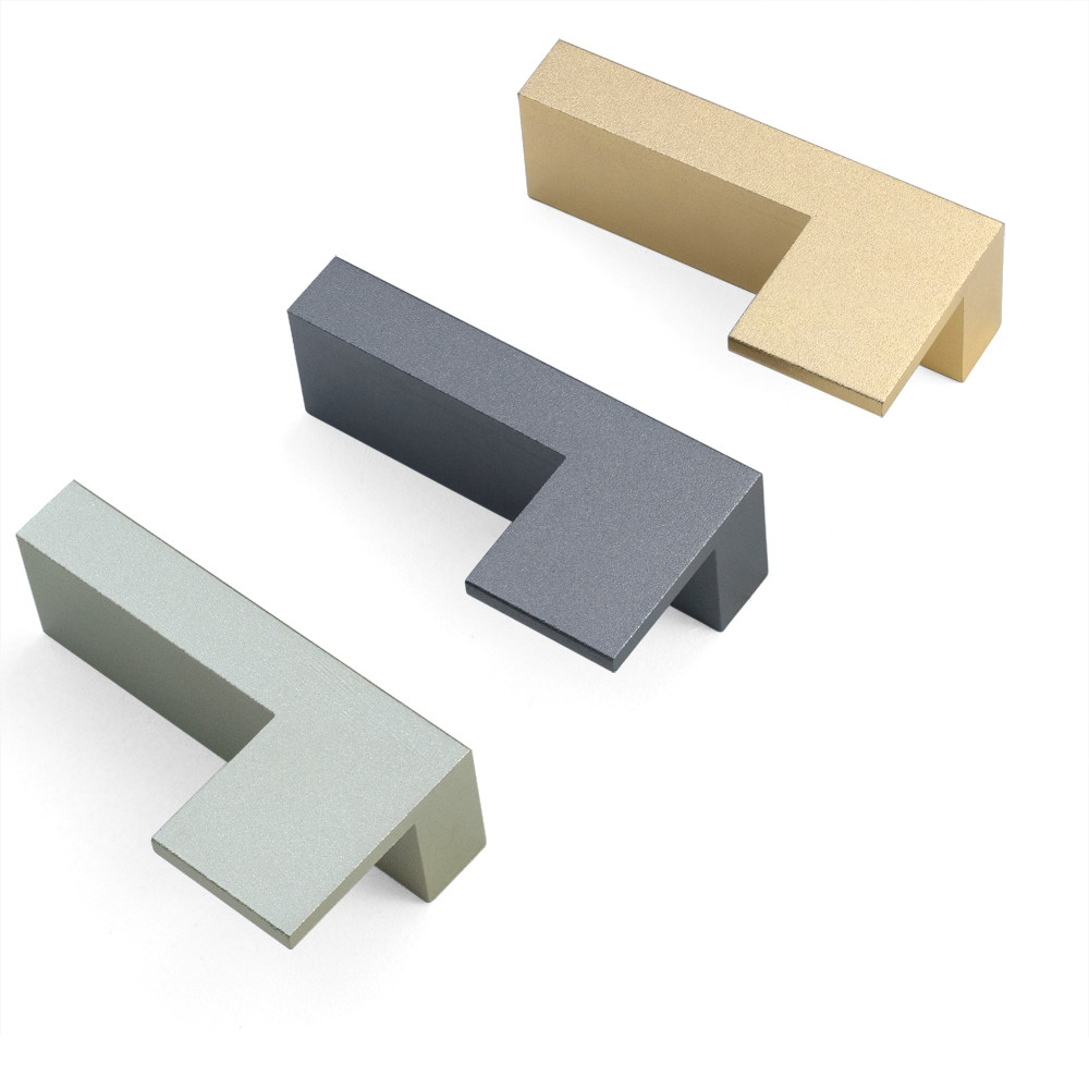 Hardware Black Aluminum Cabinet Handles 60mm For Kitchen Door