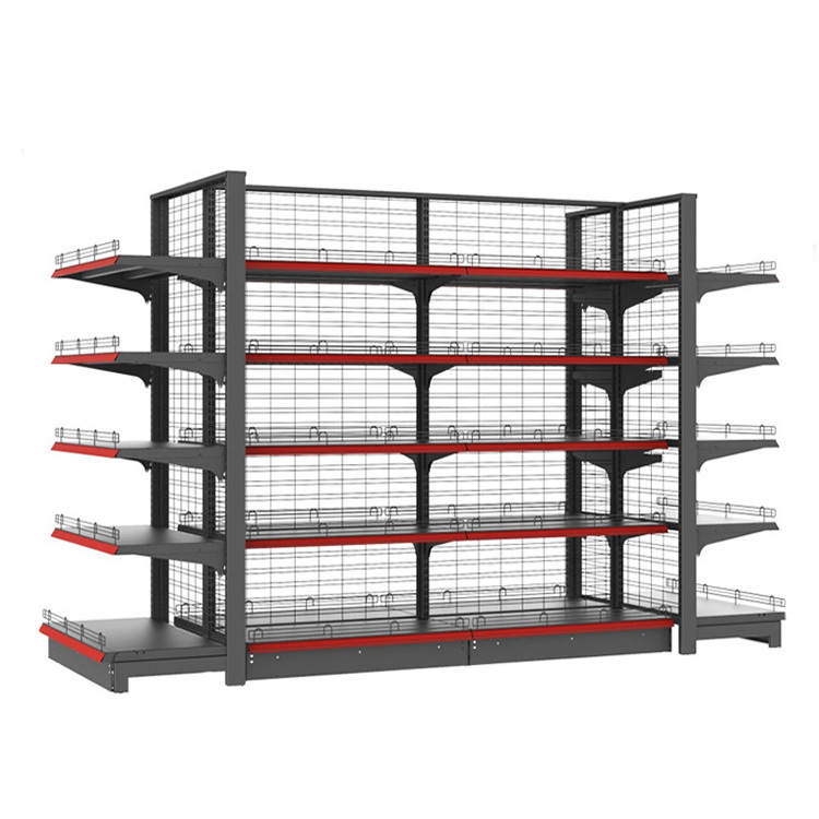 Customized Metal Floor Wire Display Shelves For Supermarket Retail Store