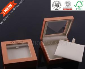 Wholesale Promotional plastic custom jewelry box with clear window and velvet insert certificated by ISO from china suppliers