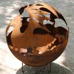 Outdoor Modern Corten Steel Fire Pit Sphere heavy duty fire bowls