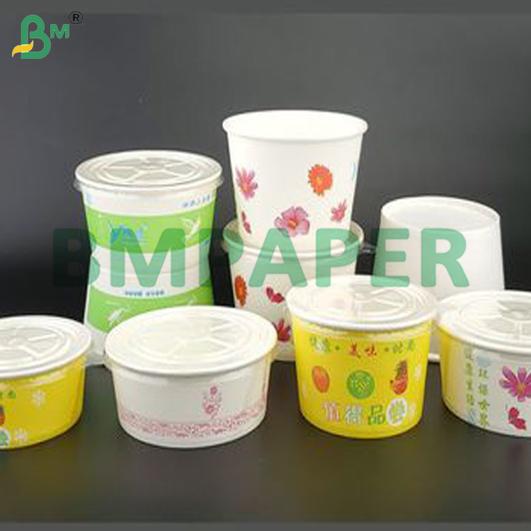 190g Bowl Paper 100 % Virgin Wood Pulp Custom Coated For Paper Bowl