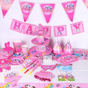 Wholesale My Little Pony Baby Shower Childrens Disposable Party Tableware Sets from china suppliers