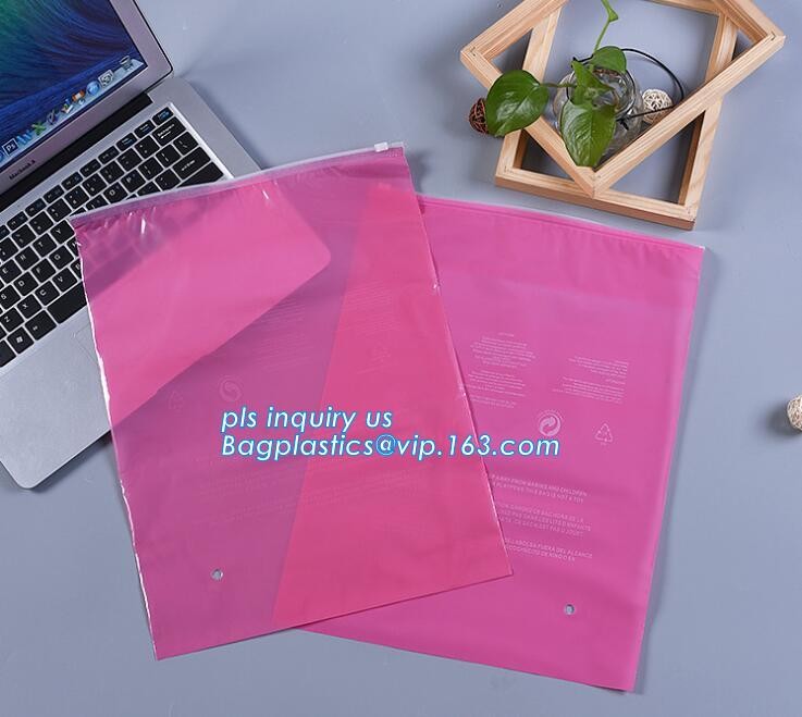 water resisting plastic garment packaging slider zipper pouch, slider bag zipper bag for daily necessities, slider zippe