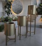 Garden Multifunctional Stainless Steel Planter Pots Round Cylinder With Stand