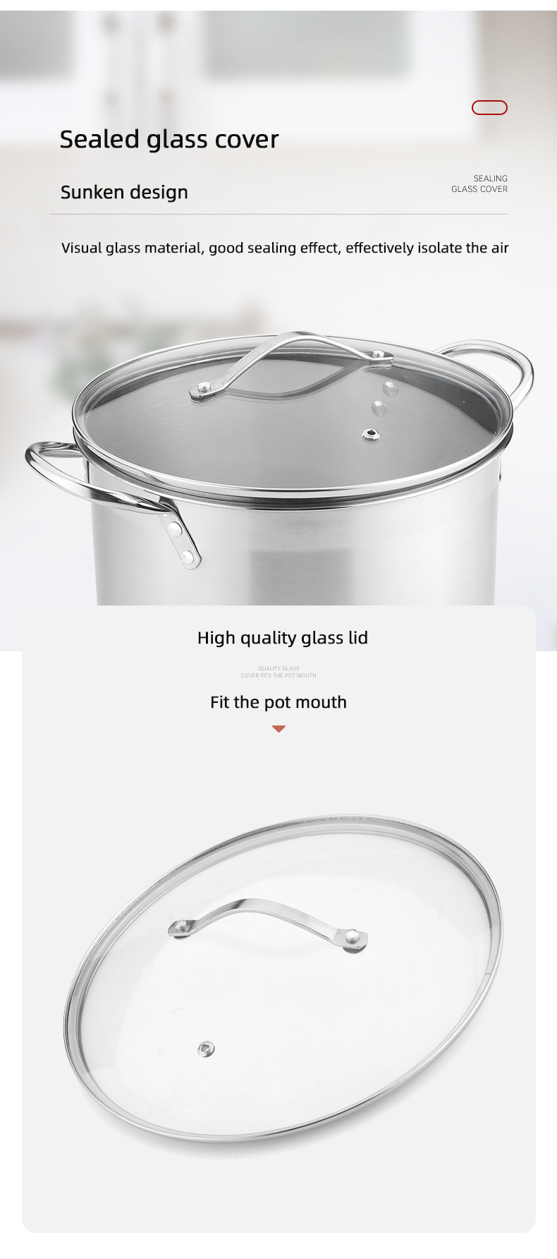 Factory Price Silver Large Capacity Cookware Stew Pots Cooker Stainless Steel Heavy Duty Cooking Pots