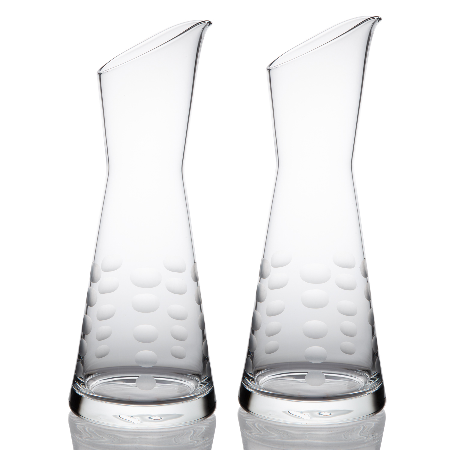 Lead Free Crystal High Quality Handblown Carafe Set with Point Decoration