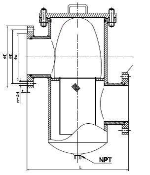 Fabricated Simplex Basket Strainer Offset ANSI 150LB / 300LB Inlet / Outlet Design