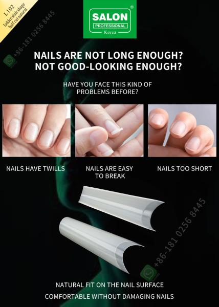 Ladder/Stair Shape Half Cut False Nail French Style Artificial Nail Tips Fake