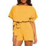 Casual Loose Women Summer Short Pants Solid Color One Piece Women Jumpsuit