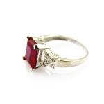Women Fashion Jewelry 925 Silver Ring 8mmx10mm Ruby Cubic Zircon(JY022)